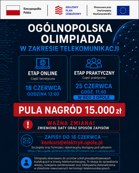 FINAŁ OGÓLNOPOLSKIEJ OLIMPIADY W DZIEDZINIE TELEKOMUNIKACJI